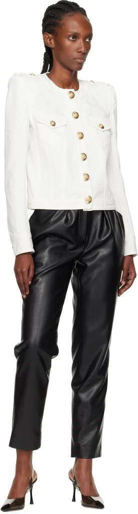 Balmain White Cropped Cotton Canvas Jacket 4
