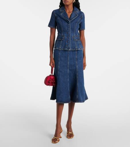 Self-Portrait Flared denim midi dress 14 - Dresses & Skirts