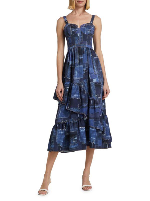 Cinq à Sept Jordyn Patchwork Cocktail Dress