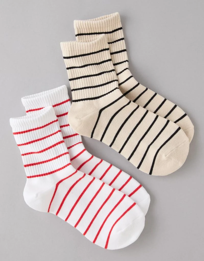 AE AE Striped 
90s Crew Socks 2-Pack 1