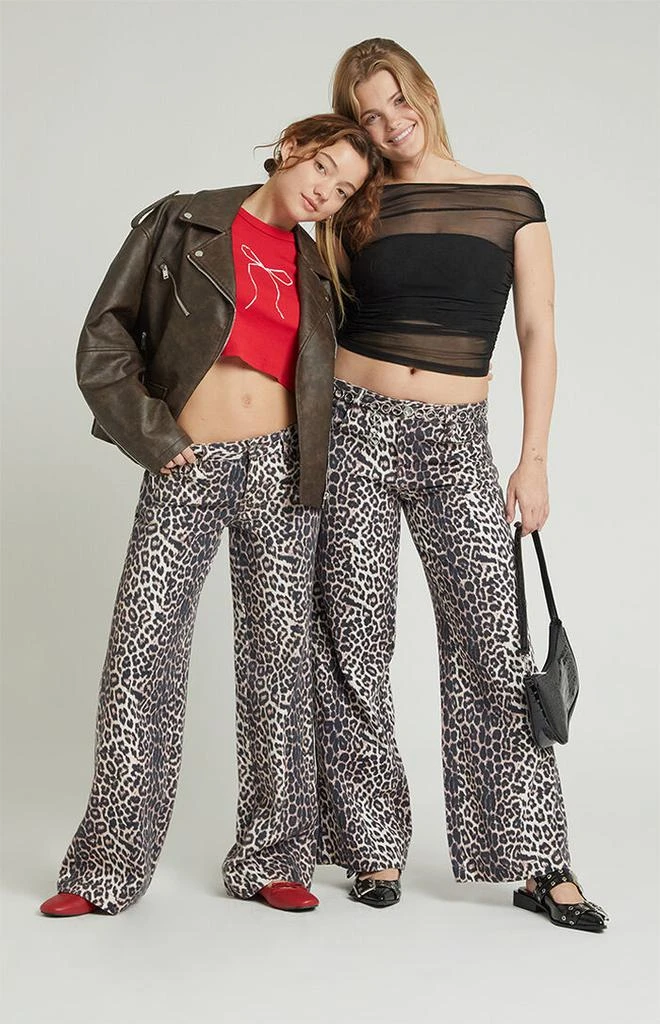 PacSun Casey Leopard Low Rise Baggy Jeans 2