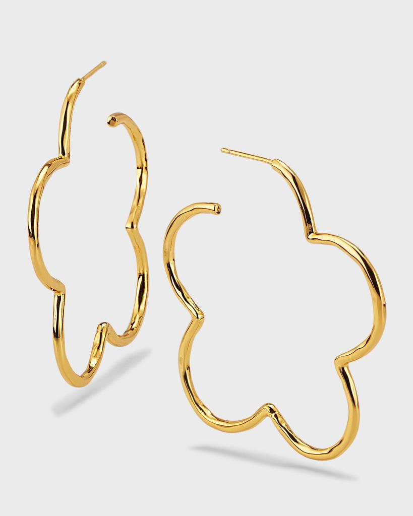 NEST Jewelry Flower Hammered Skinny Hoop Earrings