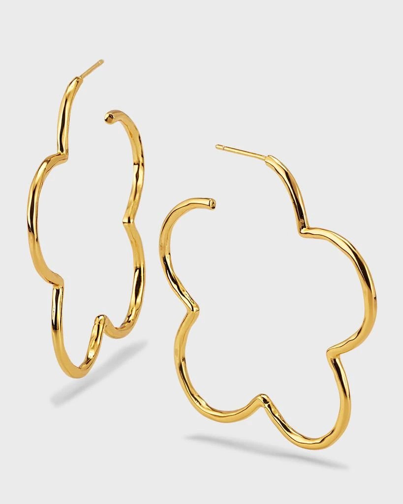 NEST Jewelry Flower Hammered Skinny Hoop Earrings 1