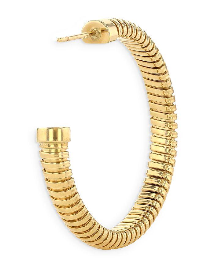 Alberto Milani 18K Yellow Gold Via Bagutta Tubogas Medium Hoop Earrings