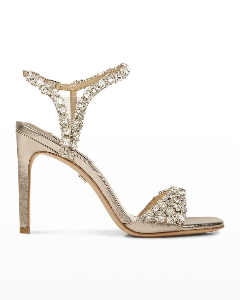 Badgley Mischka Galia Metallic Crystal Stiletto Sandals 1