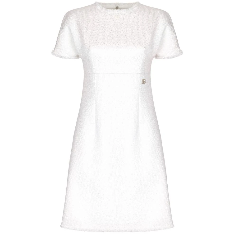 Dolce & Gabbana Raschel tweed midi dress DG logo 2