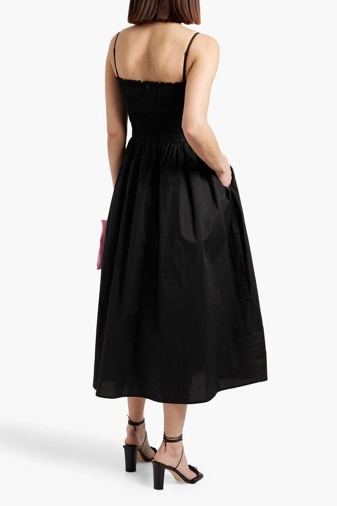 HVN Lucy shirred cotton-blend poplin midi dress 3
