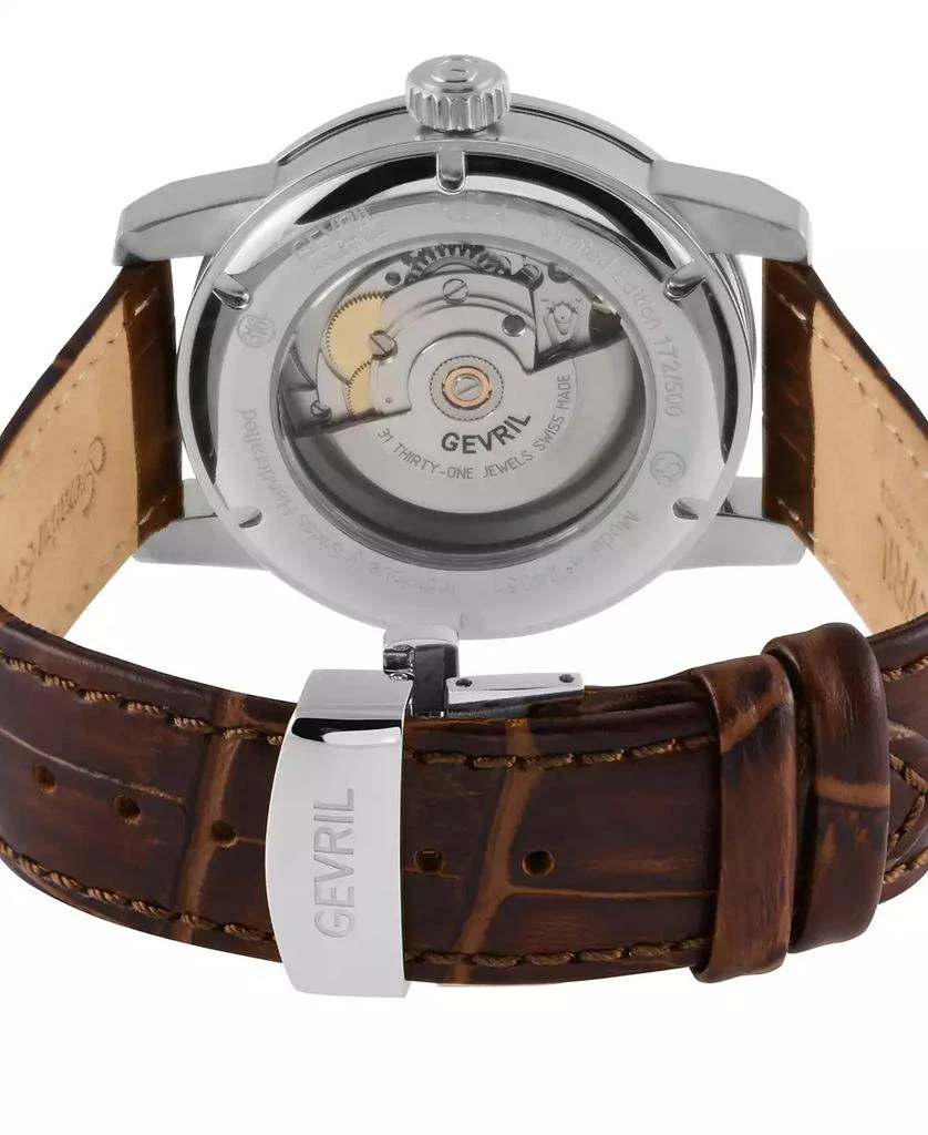 Gevril Men
s Gramercy Brown Leather Watch 3