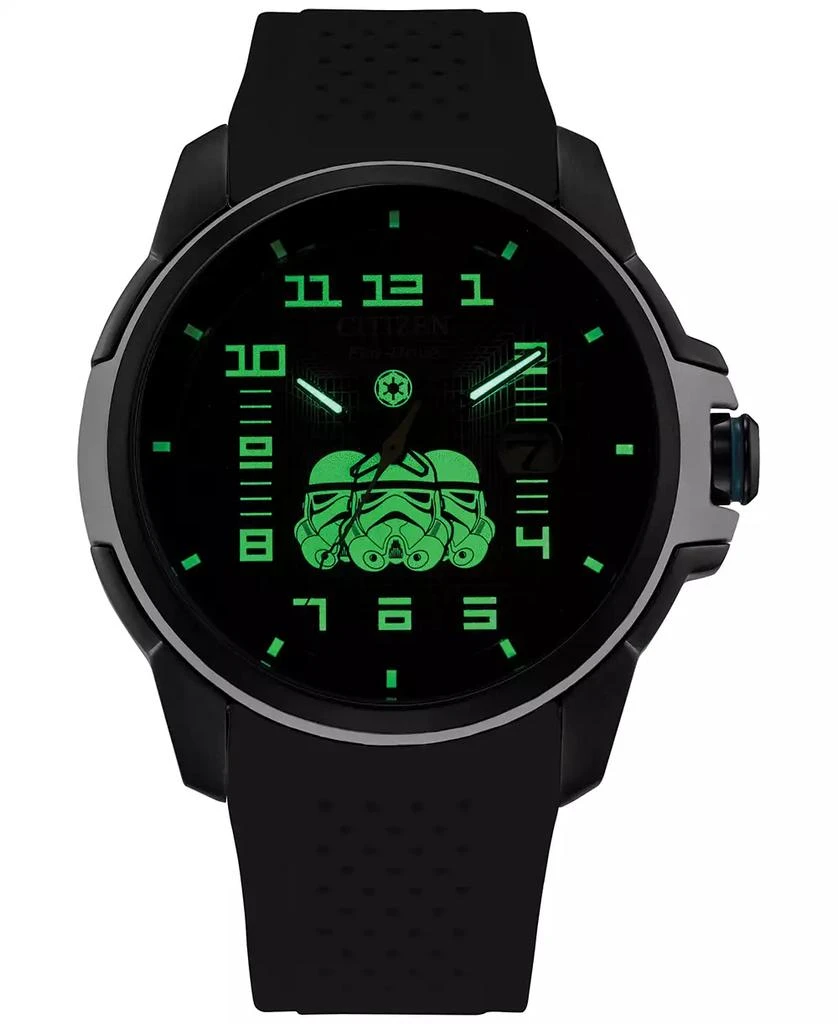 Citizen Eco-Drive Men's Star Wars Imperial Stormtrooper Black Perforated Polyurethane Strap Watch 44mm 4