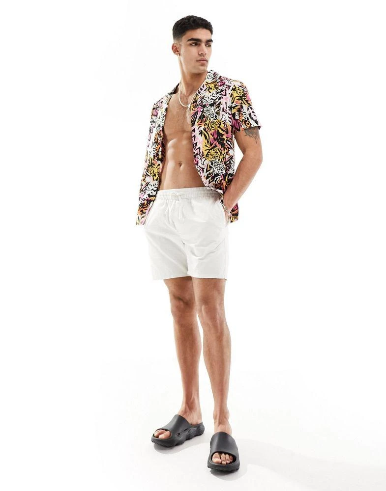 Another Influence Another Influence beach shirt co-ord in abstract feather print 2
