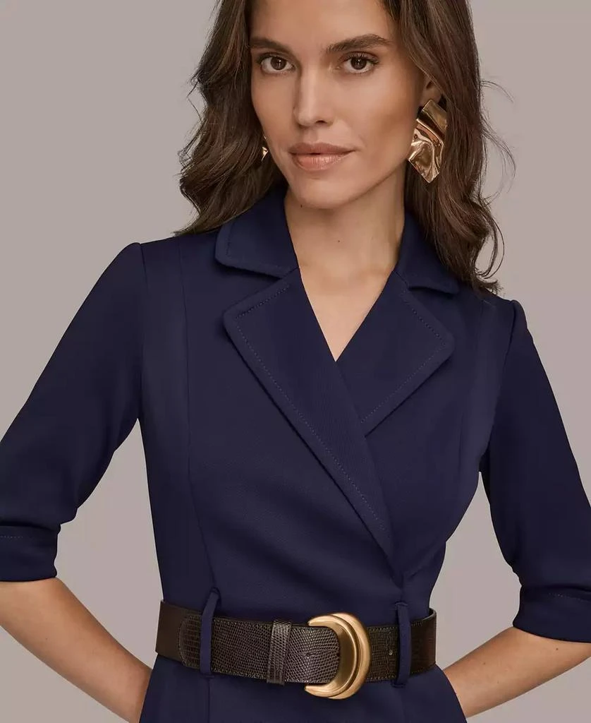 chinese dress ladies Donna Karan Cotton Sateen Belted Shirt Dress, Womens, 10, Kiwi