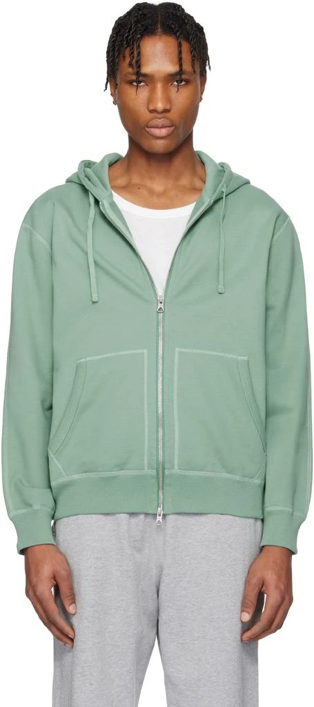 REIGNING CHAMP Green Midweight Terry Standard Zip Hoodie 1