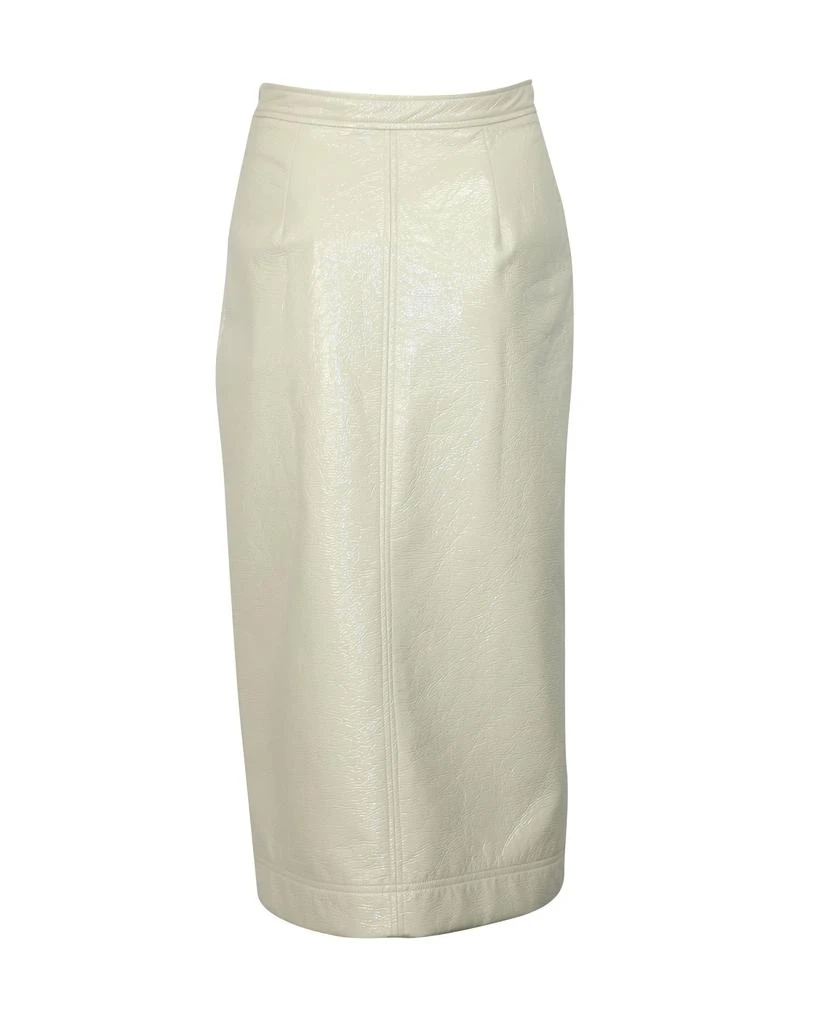 ALEXACHUNG Alexa Chung Midi Pencil Skirt in White Cream PVC 3
