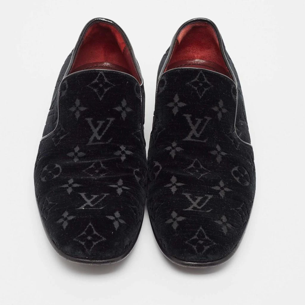 Louis Vuitton Louis Vuitton Black Velvet Slip On Loafers Size 40 3