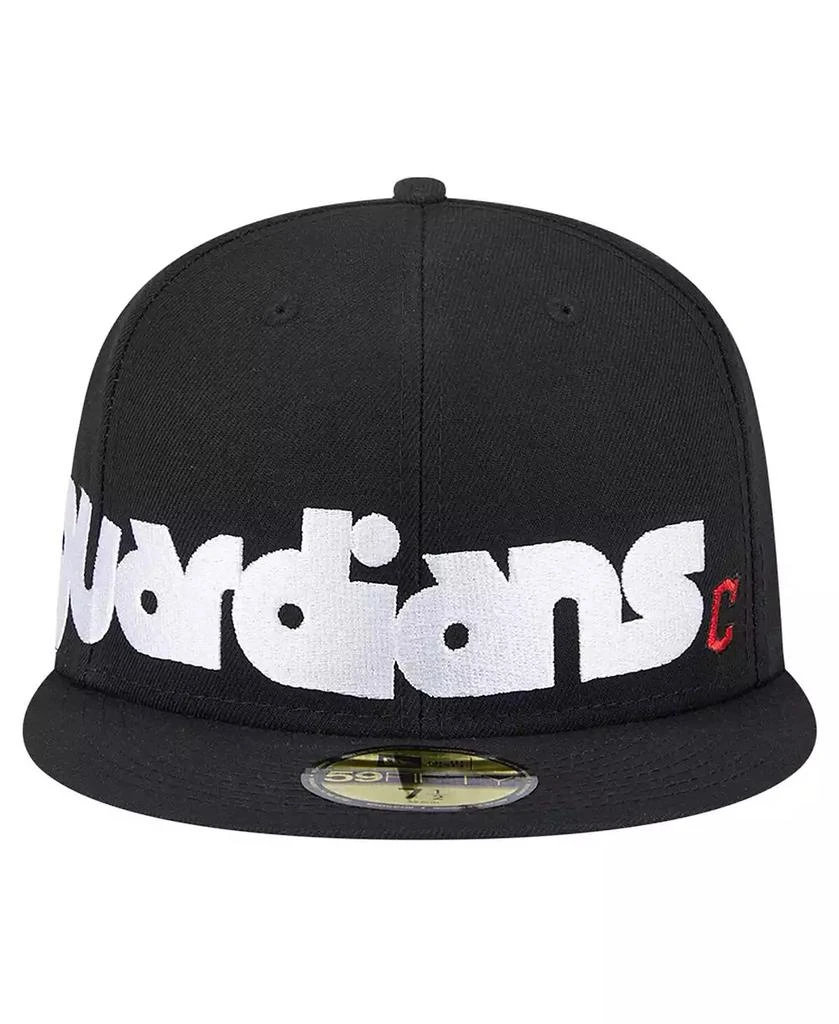 New Era Men's Black Cleveland Guardians Checkered Undervisor 59FIFTY Fitted Hat 3