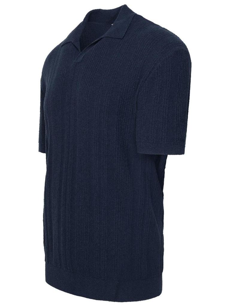 Altea Altea Navy Cotton Blend Polo Shirt