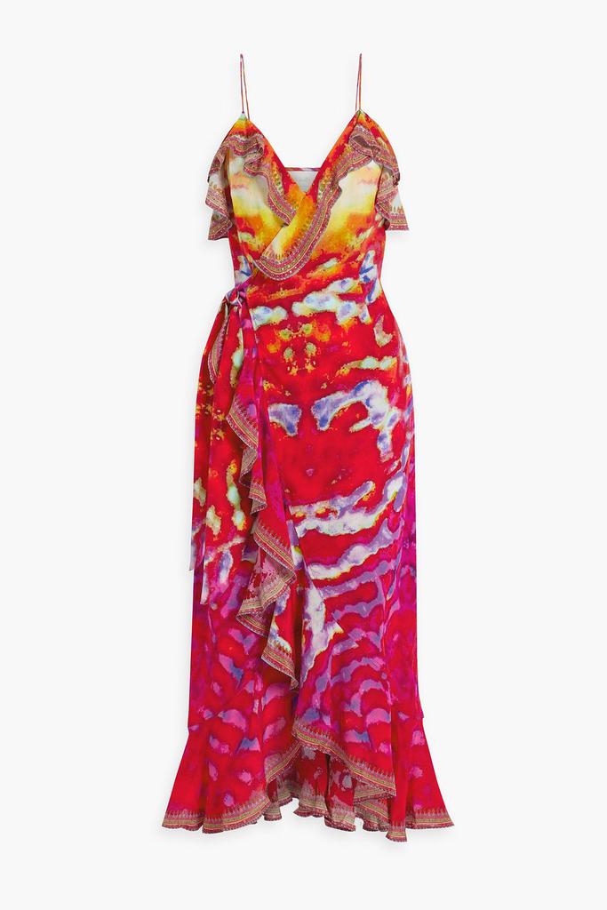 Camilla Embellished printed silk crepe de chine maxi wrap dress