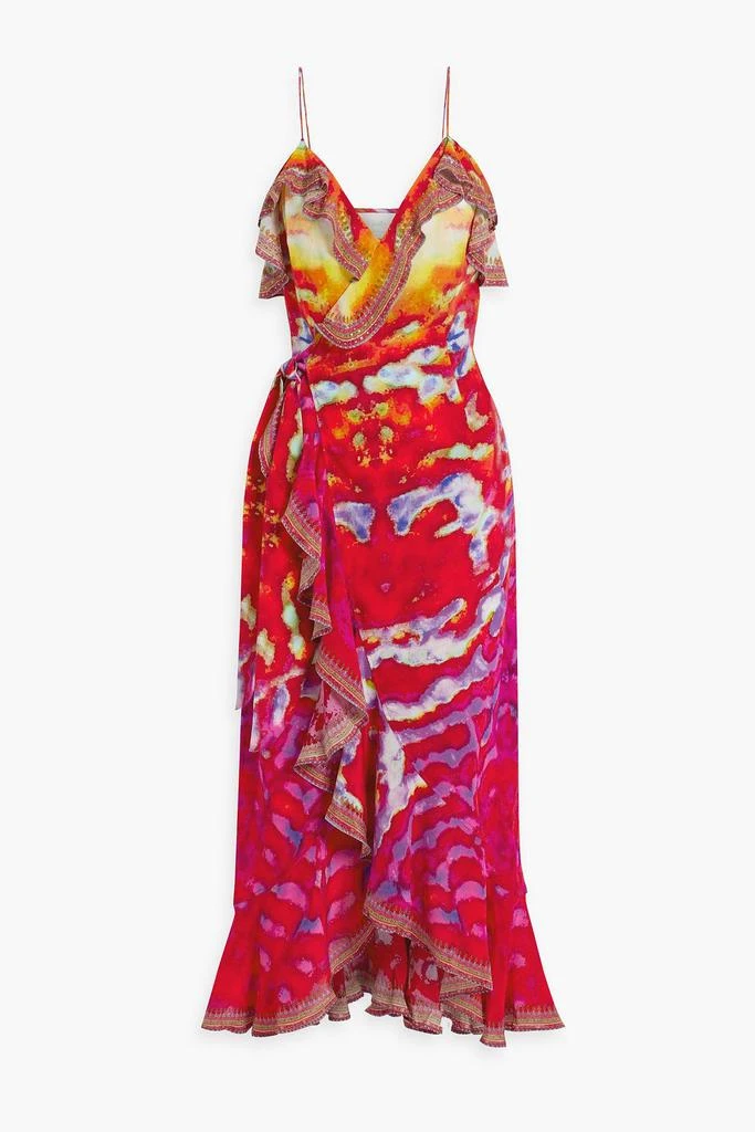 CAMILLA Embellished printed silk crepe de chine maxi wrap dress 1