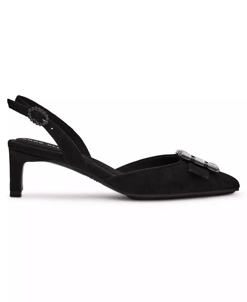 Anne Klein Women's Inez Crystal Ornament Kitten Heel Slingback Pumps 2