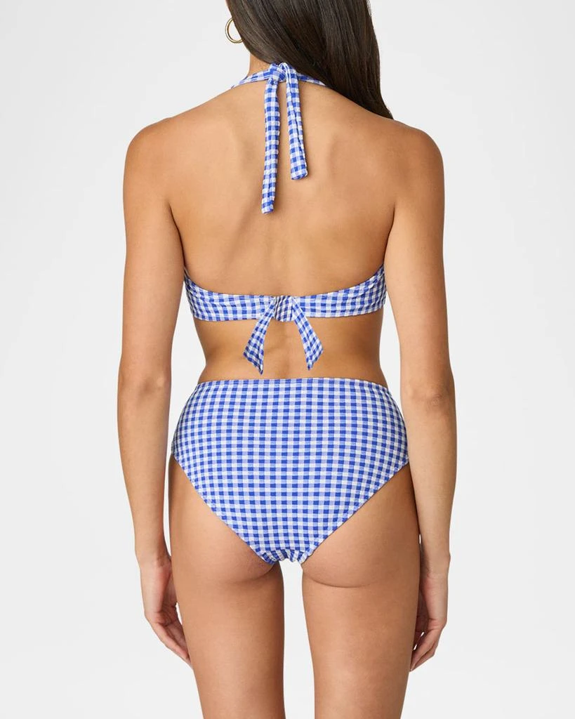 Shoshanna Gingham Draped Halter Bikini Top 2