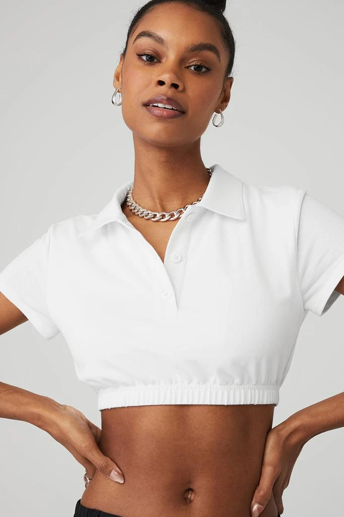 Alo Cropped Prestige Polo - White 4
