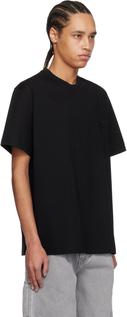 Wooyoungmi Black 3D Coral Back Logo T-shirt
