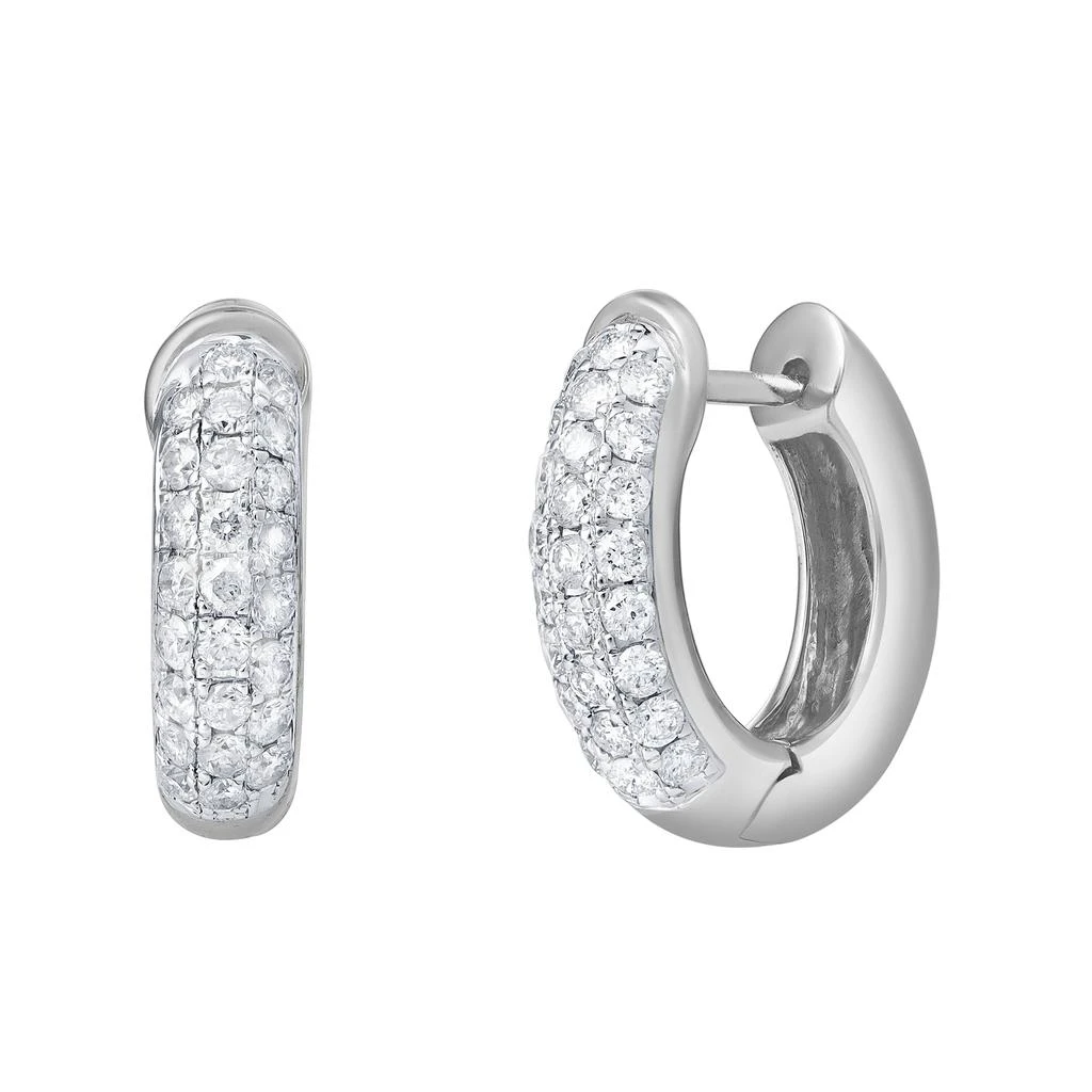 LuvMyJewelry Embrace 10K Gold Diamond Huggie Earrings - 0.85 CT 2