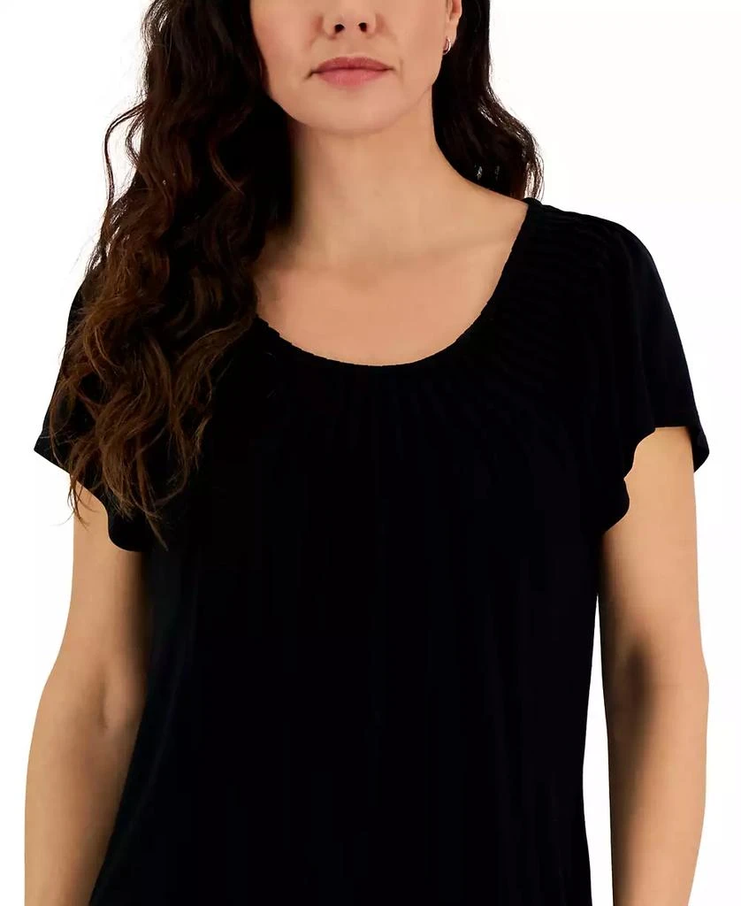 Style & Co Women's Pleated-Neck Short-Sleeve Top, Regular & Petite, Created for Macy's 3