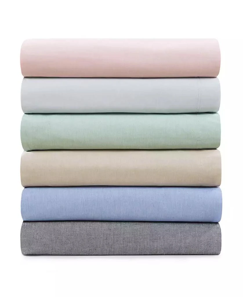 Tommy Hilfiger Solid 144-Thread Count Cotton Chambray Washed 3-Pc. Sheet Set 7