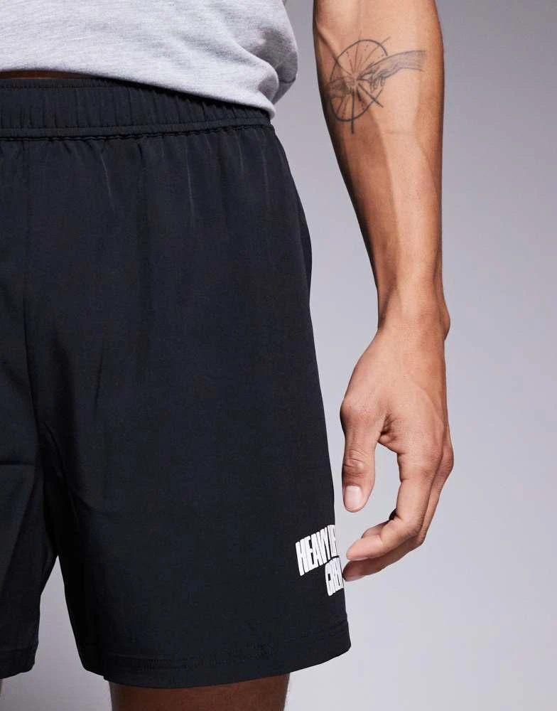 ASOS 4505 loose fit quick dry graphic training shorts with zip pockets in black 5