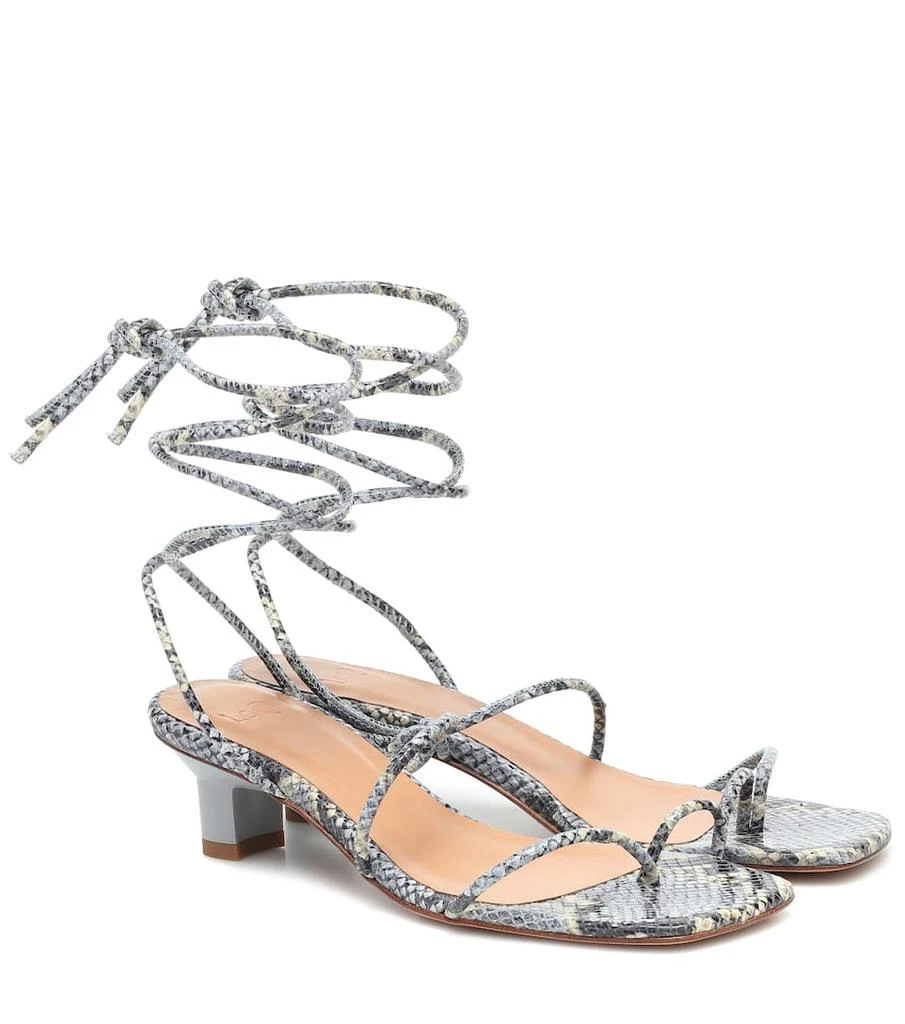 LOQ Roma snake-effect leather sandals 1
