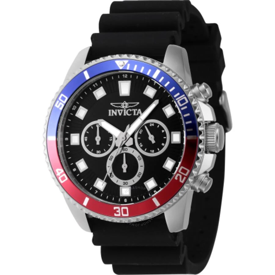 Invicta Pro Diver Chronograph Quartz Black Dial Pepsi Bezel Men's Watch 46119 1