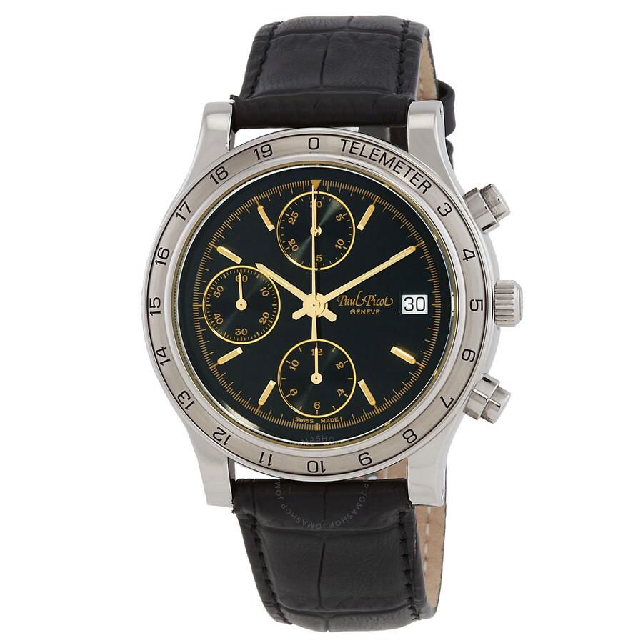 Paul Picot Telemeter Chronograph Automatic Black Dial Men's Watch P7004A20.332