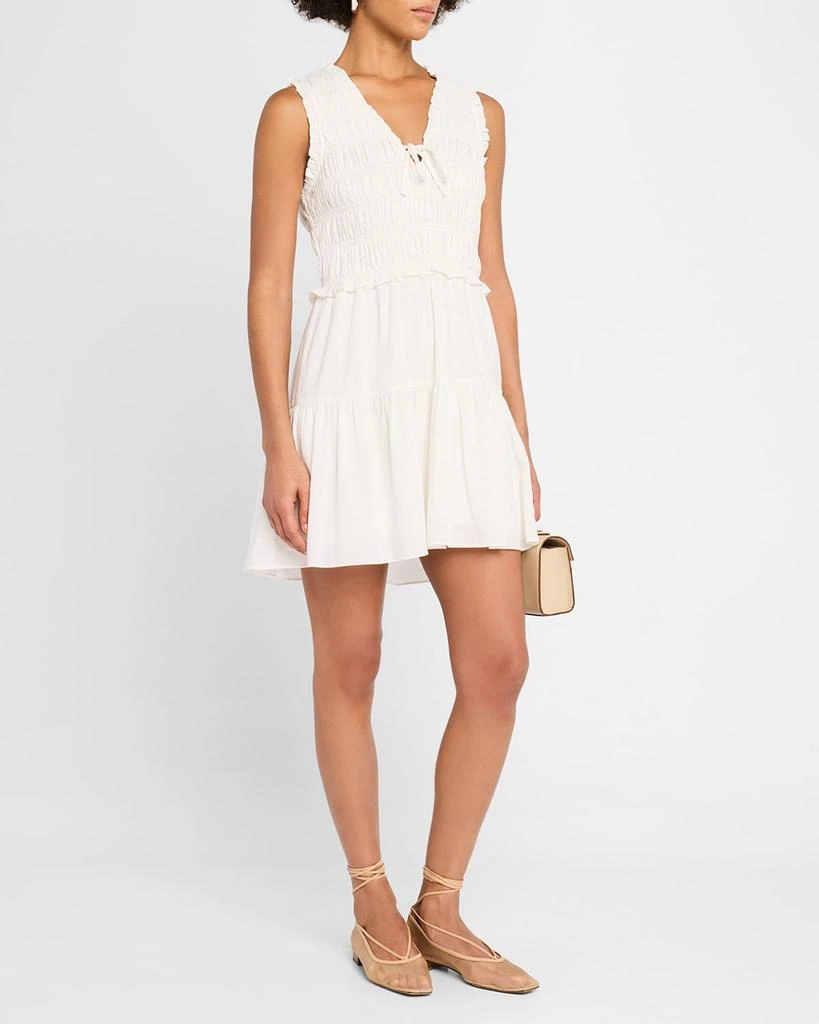 Paige Fraise Smocked Knit Mini Dress 4