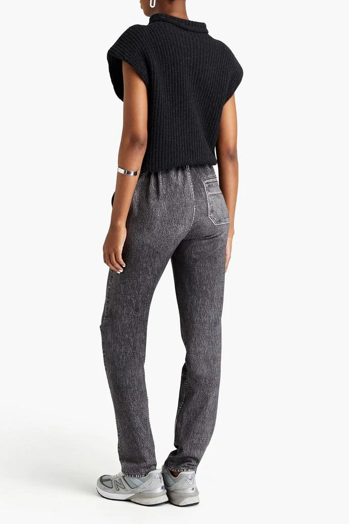 Rag & Bone Mia denim effect-print French cotton-terry tapered pants 3