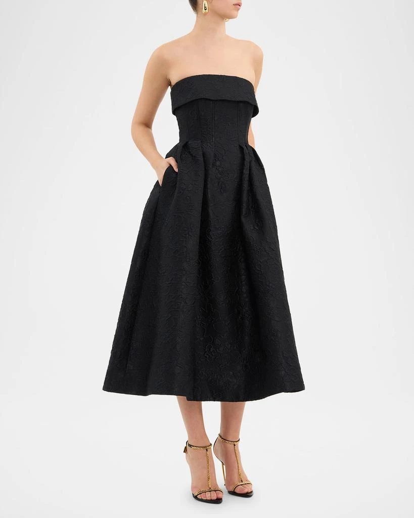 REBECCA VALLANCE Esther Strapless Midi Dress 4