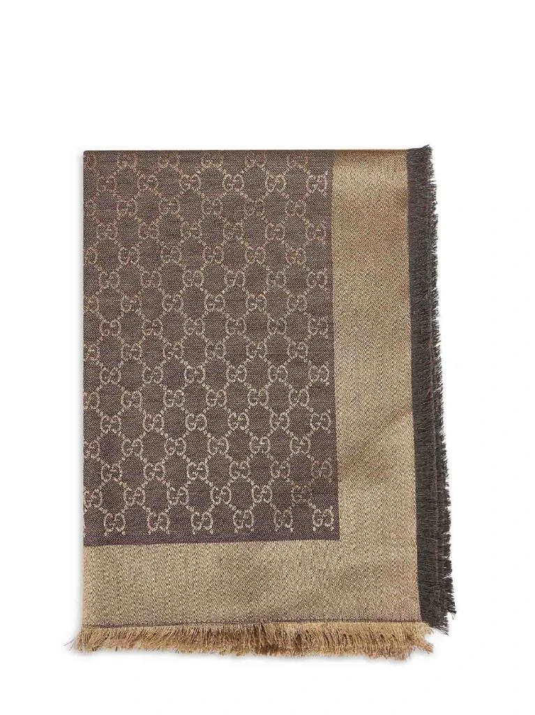 Gucci GUCCI | Brown and beige GG silk and wool shawl | Women | PZ