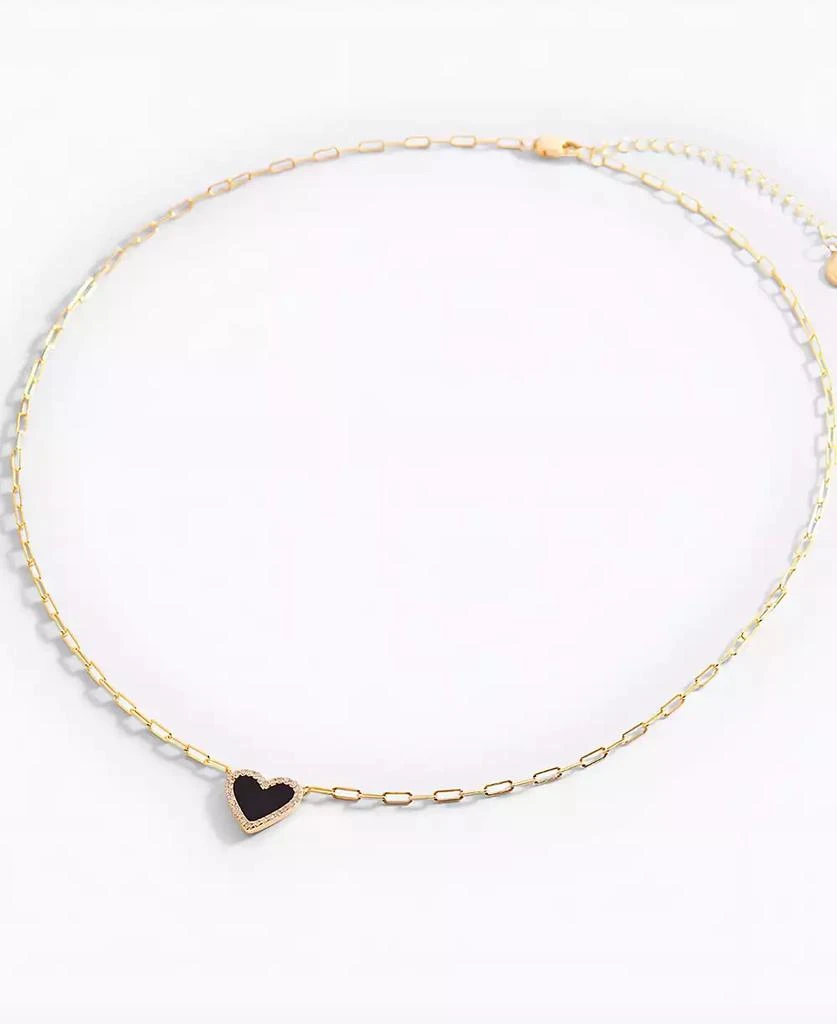 Mint 
Lily Dainty Heart Paperclip Necklace in 18k Gold Plated Sterling Silver 3