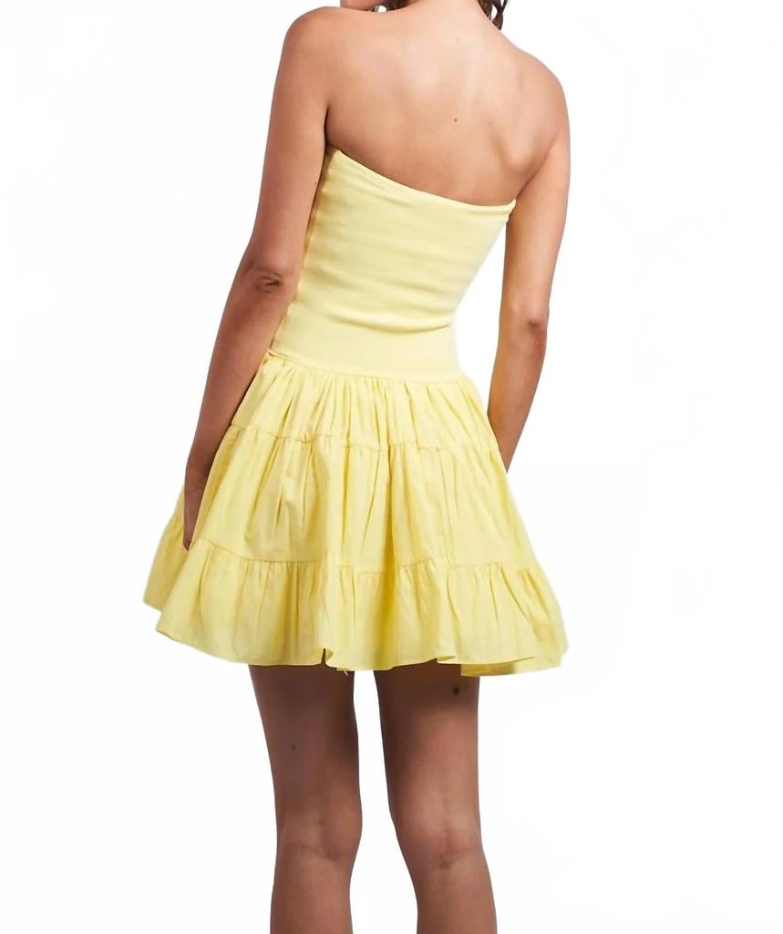 Sky to Moon Women
s Mixed Media Dress In Baby Yellow 2