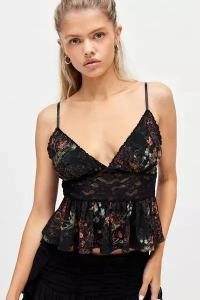 Ecote Ecote Elise Jacquard Lace Peplum Cami 1
