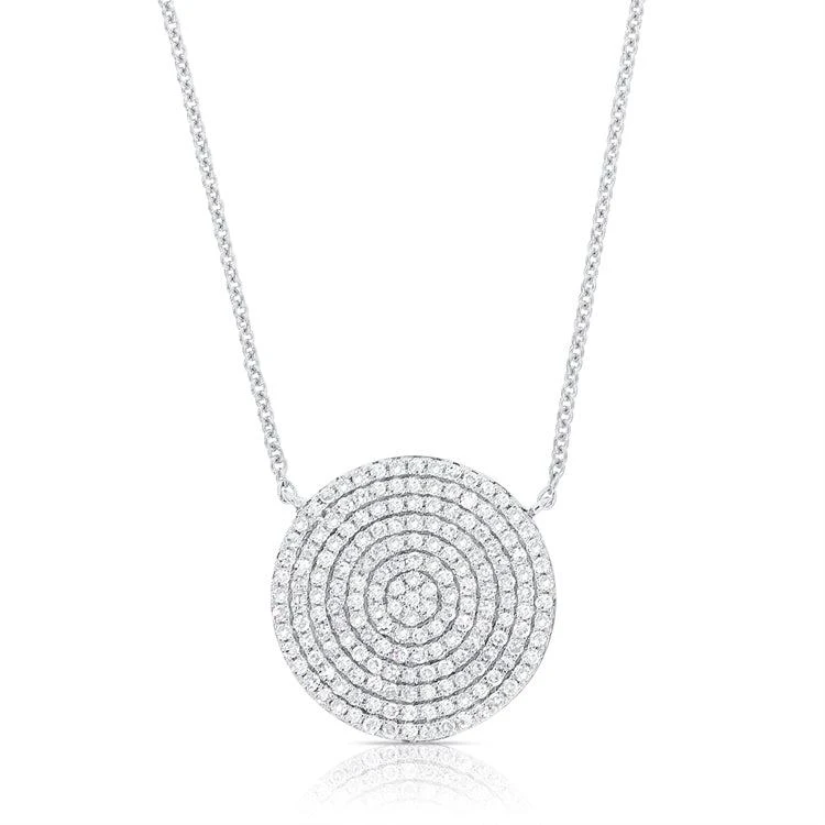 Sabrina Designs 14k Gold & Diamond Large Disc Necklace 5