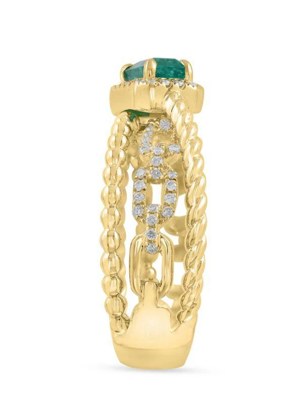 Effy 14K Yellow Gold, Emerald 
Diamond Ring 3