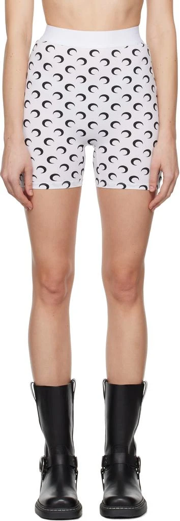 MARINE SERRE White Regenerated All Over Moon Sport Shorts 1