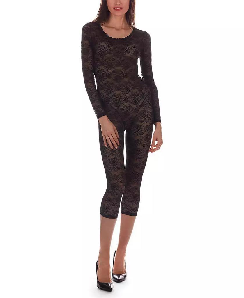 Memoi Women's Estelle Long Sleeve Lace Capri Catsuit