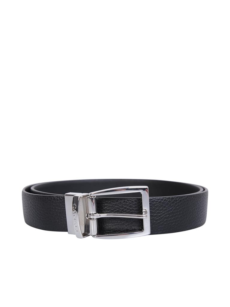 Canali Pabbled Leather Belt