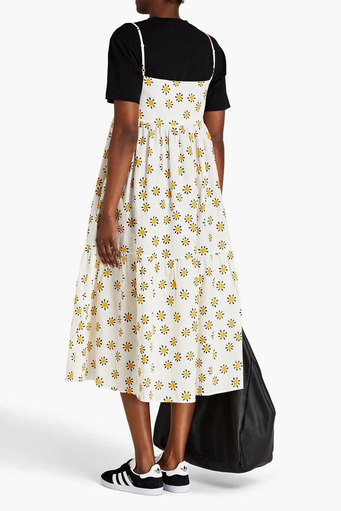 Chinti & Parker Gathered floral-print linen and cotton-blend midi dress 3