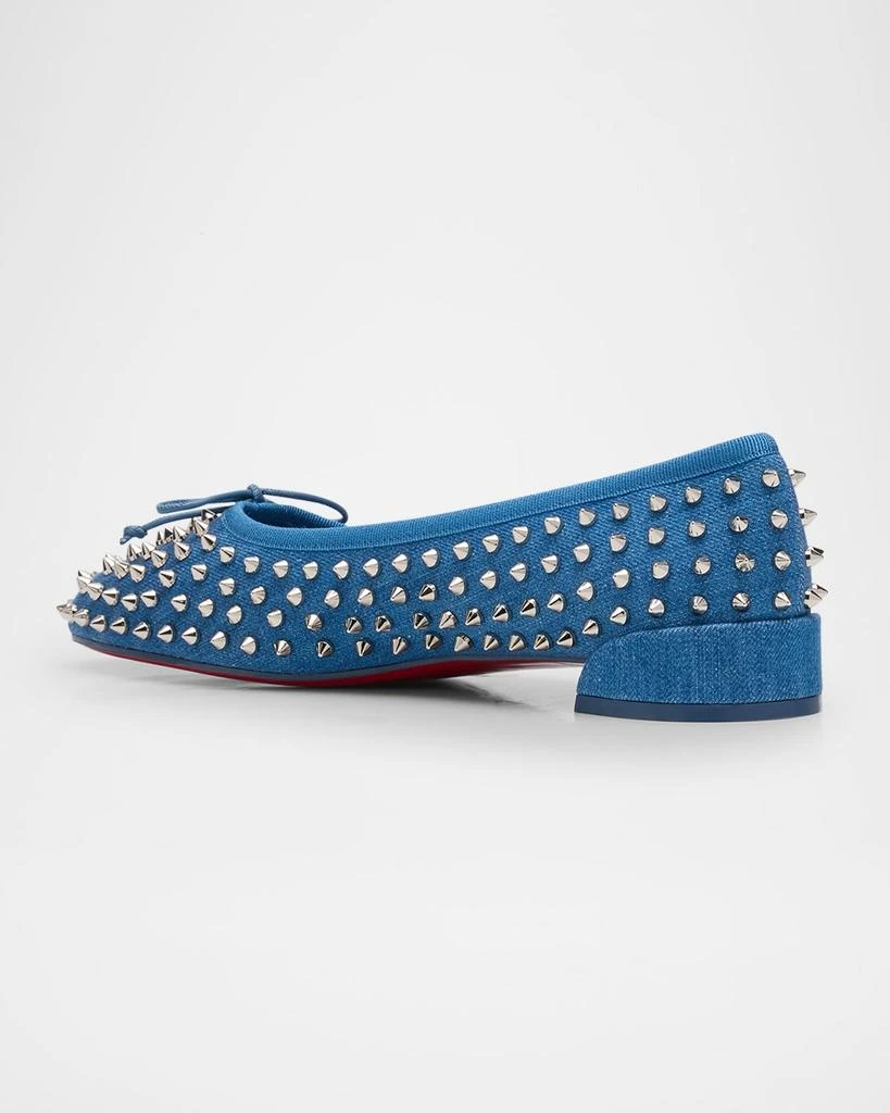 Christian Louboutin Sweetie Jane Spikes Denim Red Sole Flats 3