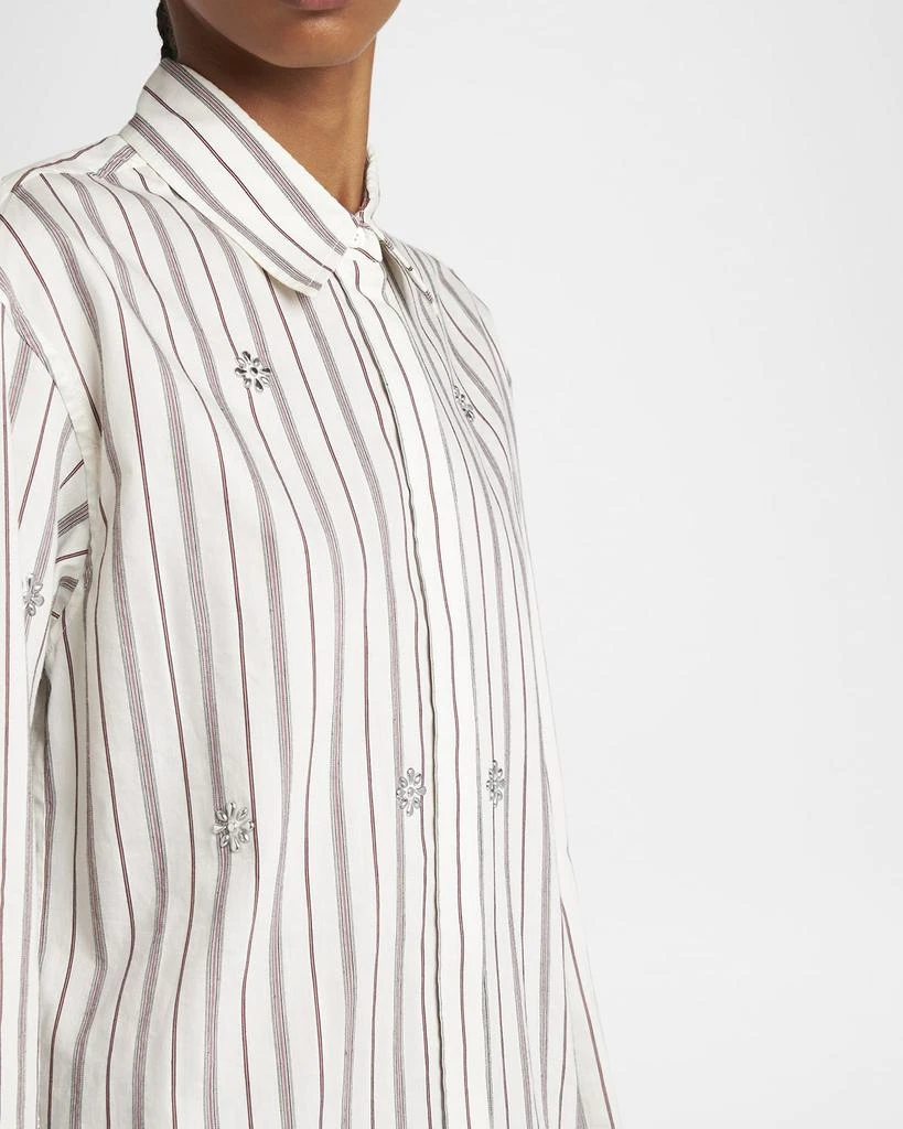 Golden Goose Marysole Embellished Striped Button-Down Shirt 5