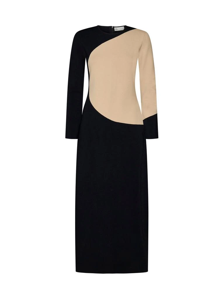 Tory Burch Tory Burch Colour-Block Crewneck Midi Dress 1