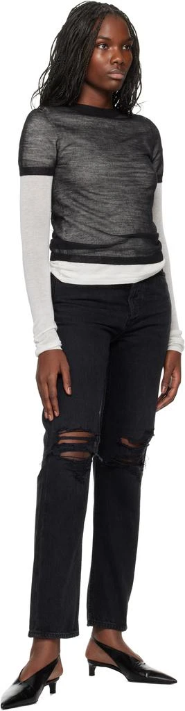 AGOLDE Black 90's Pinch Waist High Rise Straight Jeans 4